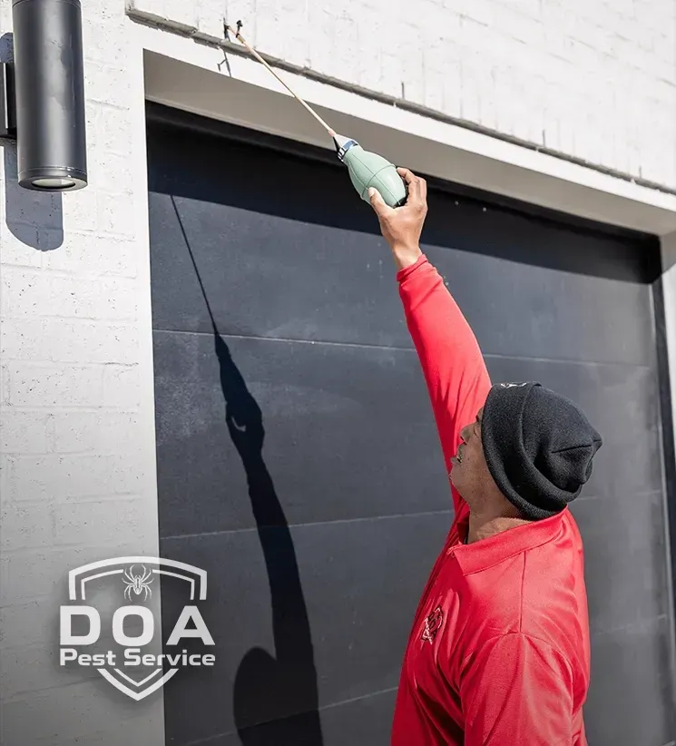DOA Pest Service spraying outdoors